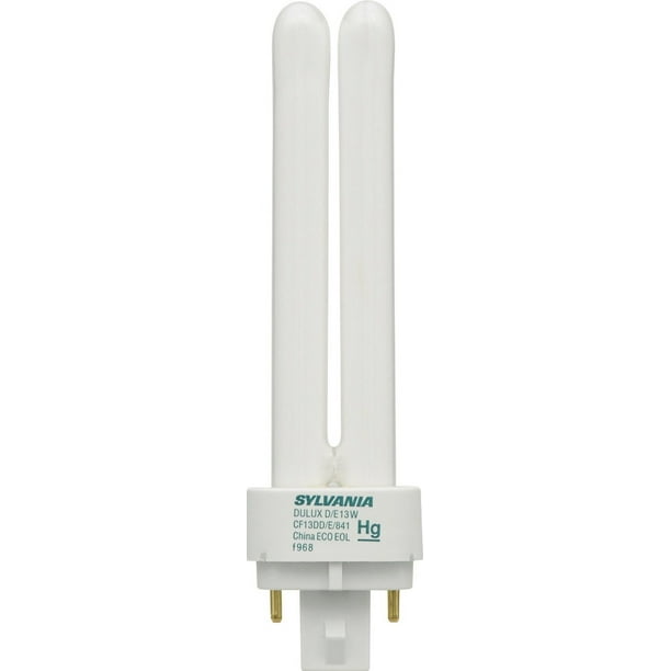 Sylvania 10 Pack 20671 CF13DD/E/835/ECO 13-Watt 3500K 4-Pin Double Tube Compact Fluorescent Lamp Satco Sylvania 10 Pack 20671 CF13DD/E/835/ECO 13-Watt 3500K 4-Pin Double Tube Compact Fluorescent Lamp Satco